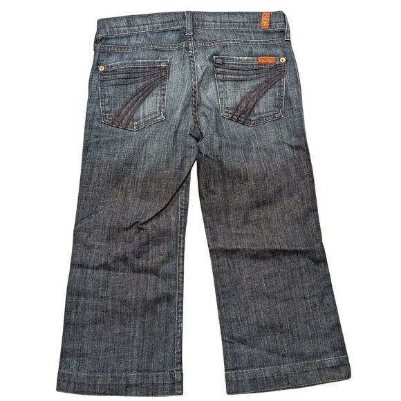 👖 7 For All Mankind Women's 26 Crop Dojo Dark Jeans Designer Denim Made In USA - Picture 1 of 5